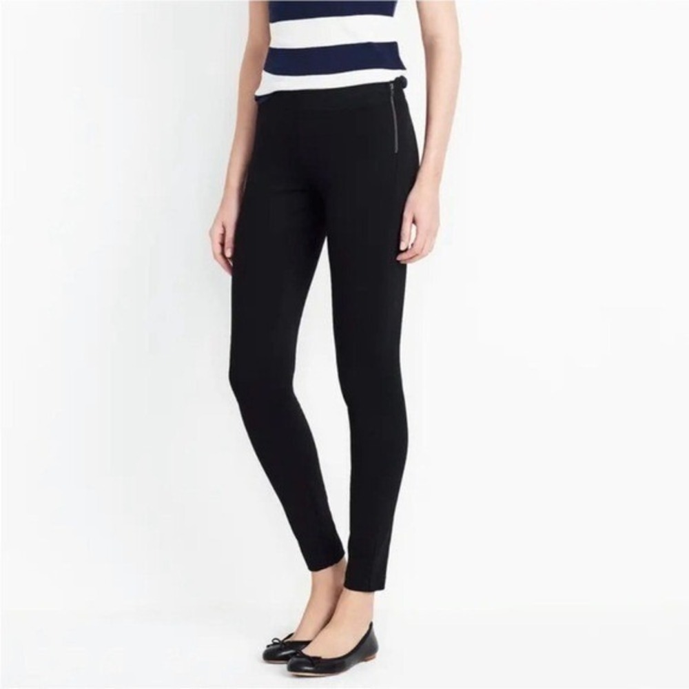 J.Crew The Gigi Pant size 6 Black Ponte Side Zip Skinny‎ Stretch 93195